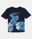 Marvel Avengers Super Combed Cotton Graphic Printed Half Sleeve T-Shirt - Navy