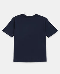 Marvel Avengers Super Combed Cotton Graphic Printed Half Sleeve T-Shirt - Navy
