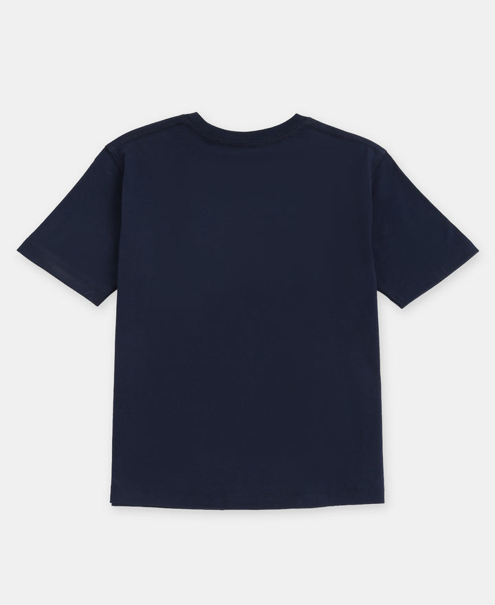 Marvel Avengers Super Combed Cotton Graphic Printed Half Sleeve T-Shirt - Navy