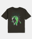 Marvel Avengers Super Combed Cotton Graphic Printed Half Sleeve T-Shirt - Deep Olive