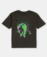 Marvel Avengers Super Combed Cotton Graphic Printed Half Sleeve T-Shirt - Deep Olive