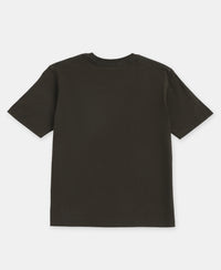 Marvel Avengers Super Combed Cotton Graphic Printed Half Sleeve T-Shirt - Deep Olive