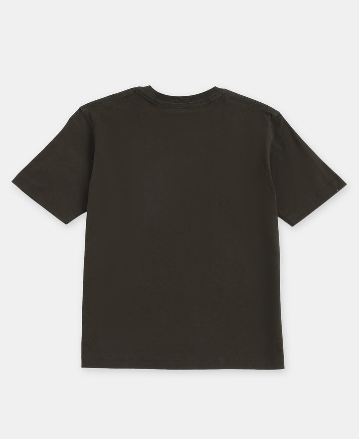 Marvel Avengers Super Combed Cotton Graphic Printed Half Sleeve T-Shirt - Deep Olive