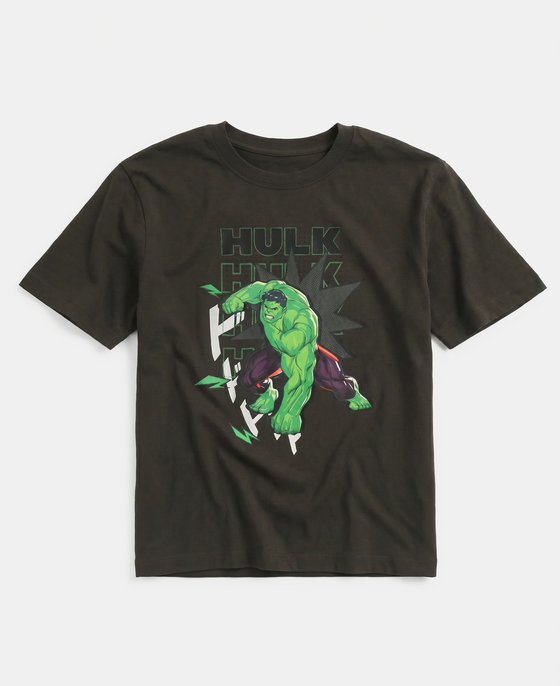 Marvel Avengers Super Combed Cotton Graphic Printed Half Sleeve T-Shirt - Deep Olive
