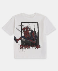 Marvel Avengers Super Combed Cotton Graphic Printed Half Sleeve T-Shirt - White
