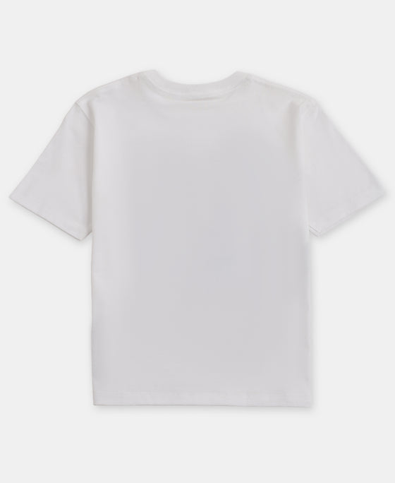 Marvel Avengers Super Combed Cotton Graphic Printed Half Sleeve T-Shirt - White