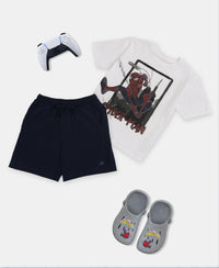 Marvel Avengers Super Combed Cotton Graphic Printed Half Sleeve T-Shirt - White