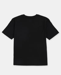 Marvel Avengers Super Combed Cotton Graphic Printed Half Sleeve T-Shirt - Black