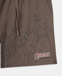Marvel Avengers Boy's Super Combed Cotton Rich Graphic Printed Shorts - Dark Khaki