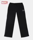 Marvel Avengers Boy's Super Combed Cotton Rich Graphic Printed Trackpants - Black