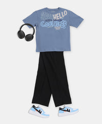 Marvel Avengers Boy's Super Combed Cotton Rich Graphic Printed Trackpants - Black
