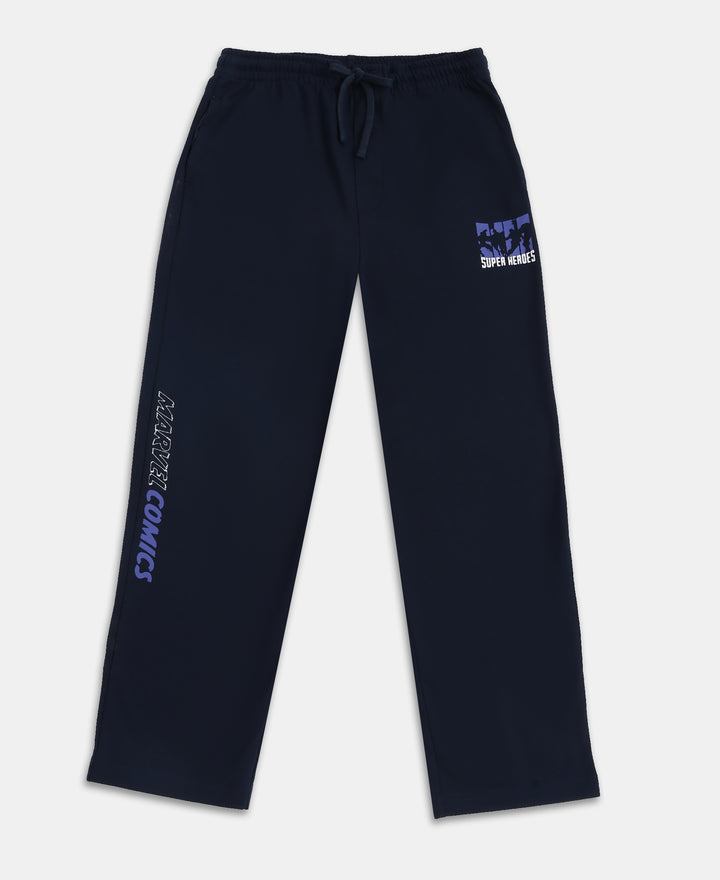 Marvel Avengers Boy's Super Combed Cotton Rich Graphic Printed Trackpants - Navy