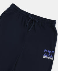 Marvel Avengers Boy's Super Combed Cotton Rich Graphic Printed Trackpants - Navy