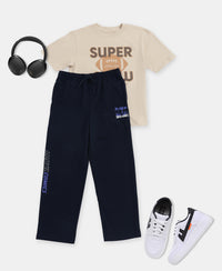 Marvel Avengers Boy's Super Combed Cotton Rich Graphic Printed Trackpants - Navy