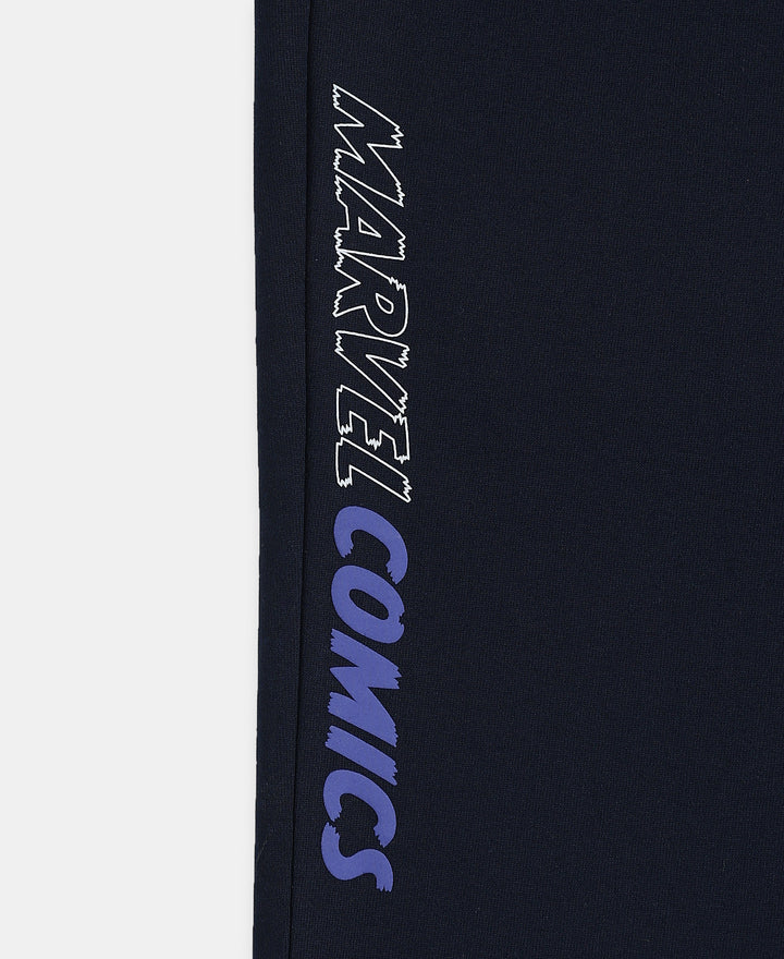 Marvel Avengers Boy's Super Combed Cotton Rich Graphic Printed Trackpants - Navy