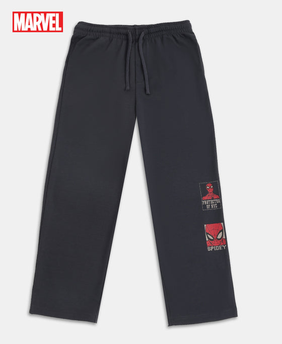 Marvel Avengers Boy's Super Combed Cotton Rich Graphic Printed Trackpants - Graphite