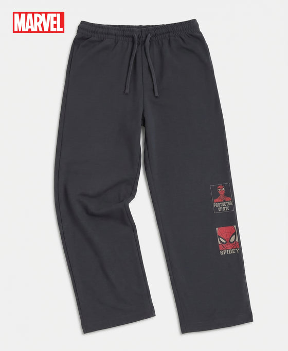 Marvel Avengers Boy's Super Combed Cotton Rich Graphic Printed Trackpants - Graphite