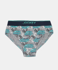 Marvel Avengers Super Combed Cotton Elastane Stretch Printed Brief with Ultrasoft Waistband - Monument & Black (Pack of 2)