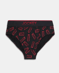 Marvel Avengers Super Combed Cotton Elastane Stretch Printed Brief with Ultrasoft Waistband - Monument & Black (Pack of 2)