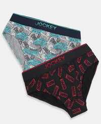 Marvel Avengers Super Combed Cotton Elastane Stretch Printed Brief with Ultrasoft Waistband - Monument & Black (Pack of 2)