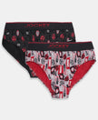 Marvel Avengers Ironman Super Combed Cotton Elastane Stretch Printed Brief with Ultrasoft Waistband - Black & Chilli Pepper (Pack of 2)