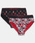 Marvel Avengers Ironman Super Combed Cotton Elastane Stretch Printed Brief with Ultrasoft Waistband - Black & Chilli Pepper (Pack of 2)