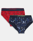 Marvel Spiderman Super Combed Cotton Elastane Stretch Printed Brief with Ultrasoft Waistband - Navy & Chilli Pepper (Pack of 2)