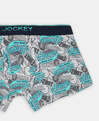 Marvel Avengers Super Combed Cotton Elastane Stretch Printed Trunk with Ultrasoft Waistband - Monument & Black (Pack of 2)