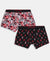 Marvel Avengers Ironman Super Combed Cotton Elastane Stretch Printed Trunk with Ultrasoft Waistband - Black & Chilli Pepper (Pack of 2)