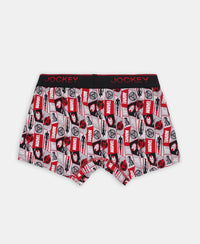 Marvel Avengers Ironman Super Combed Cotton Elastane Stretch Printed Trunk with Ultrasoft Waistband - Black & Chilli Pepper (Pack of 2)