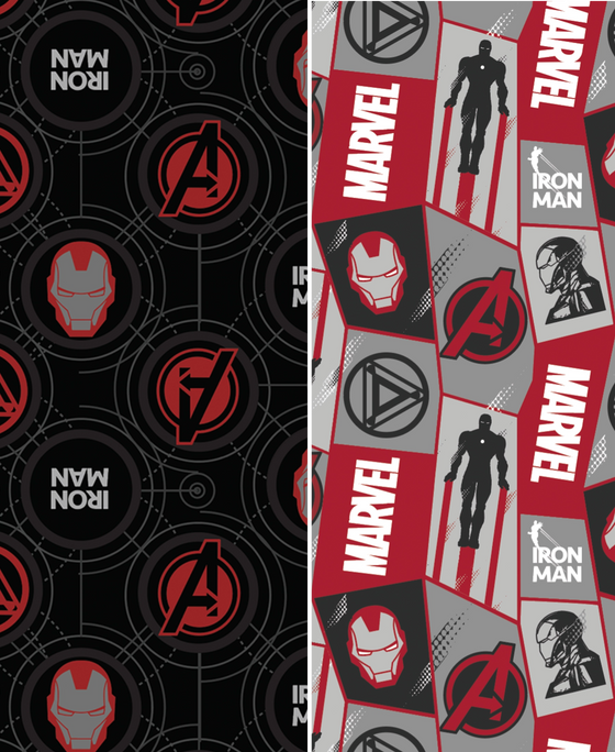 Marvel Avengers Ironman Super Combed Cotton Elastane Stretch Printed Trunk with Ultrasoft Waistband - Black & Chilli Pepper (Pack of 2)