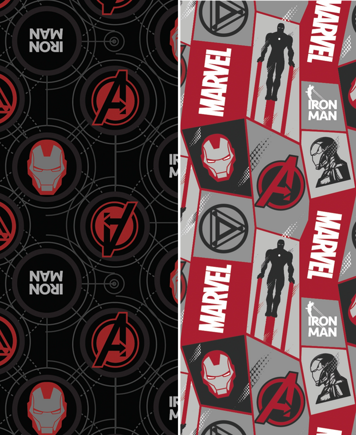 Marvel Avengers Ironman Super Combed Cotton Elastane Stretch Printed Trunk with Ultrasoft Waistband - Black & Chilli Pepper (Pack of 2)