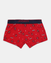 Marvel Spiderman Super Combed Cotton Elastane Stretch Printed Trunk with Ultrasoft Waistband - Navy & Chilli Pepper (Pack of 2)