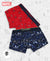 Marvel Spiderman Super Combed Cotton Elastane Stretch Printed Trunk with Ultrasoft Waistband - Navy & Chilli Pepper (Pack of 2)