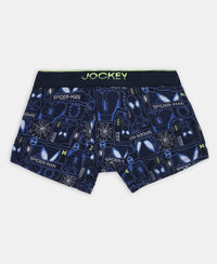 Marvel Spiderman Super Combed Cotton Elastane Stretch Printed Trunk with Ultrasoft Waistband - Navy & Chilli Pepper (Pack of 2)