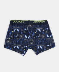 Marvel Spiderman Super Combed Cotton Elastane Stretch Printed Trunk with Ultrasoft Waistband - Navy & Chilli Pepper (Pack of 2)