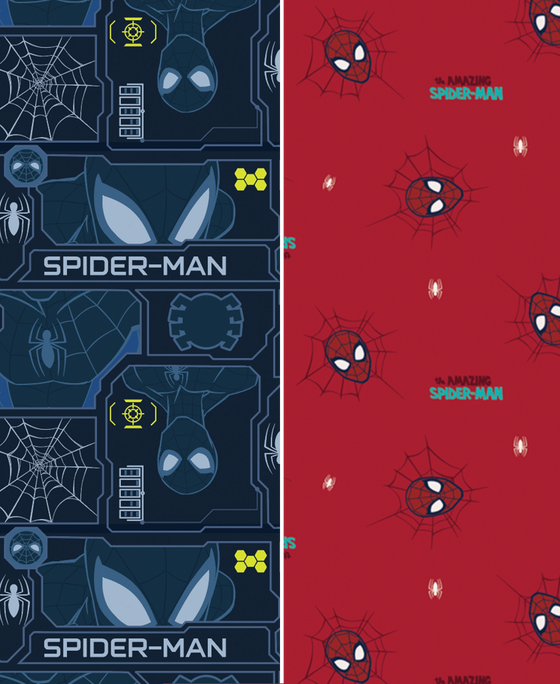 Marvel Spiderman Super Combed Cotton Elastane Stretch Printed Trunk with Ultrasoft Waistband - Navy & Chilli Pepper (Pack of 2)