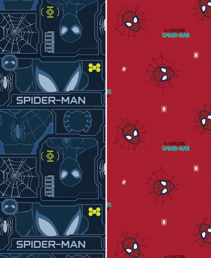 Marvel Spiderman Super Combed Cotton Elastane Stretch Printed Trunk with Ultrasoft Waistband - Navy & Chilli Pepper (Pack of 2)