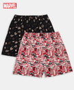 Marvel Avengers Super Combed Cotton Printed Boxer Shorts with Side Pockets - Chilli Pepper & Black (Pack of 2)