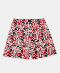 Marvel Avengers Super Combed Cotton Printed Boxer Shorts with Side Pockets - Chilli Pepper & Black (Pack of 2)