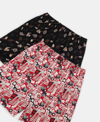 Marvel Avengers Super Combed Cotton Printed Boxer Shorts with Side Pockets - Chilli Pepper & Black (Pack of 2)