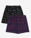 Marvel Avengers Super Combed Cotton Printed Boxer Shorts with Side Pockets - Navy & Black (Pack of 2)