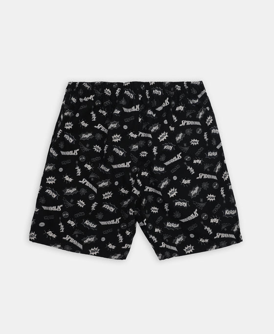Marvel Avengers Super Combed Cotton Printed Boxer Shorts with Side Pockets - Navy & Black (Pack of 2)