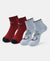 Marvel Avengers Compact Cotton Terry Ankle Length Socks with StayFresh Treatment - Softchambray & Sundried Tomato (Pack of 2)
