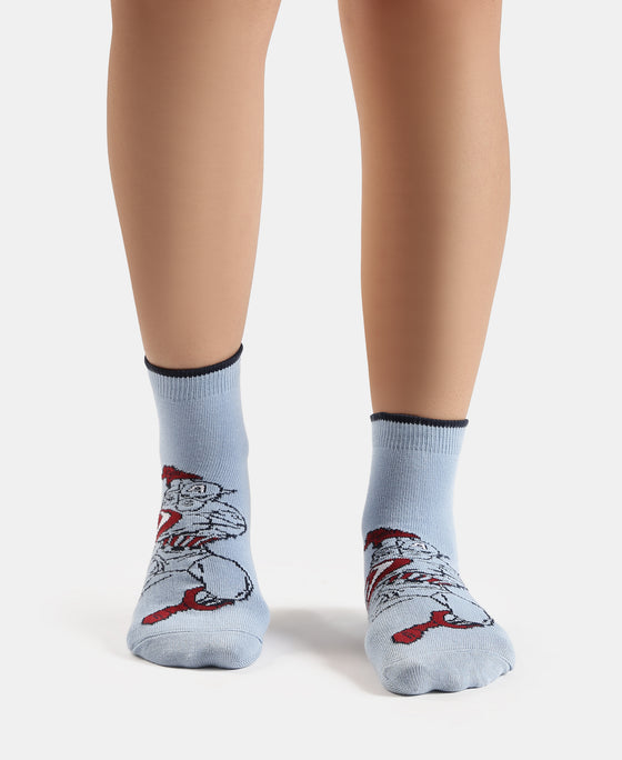 Marvel Avengers Compact Cotton Terry Ankle Length Socks with StayFresh Treatment - Softchambray & Sundried Tomato (Pack of 2)