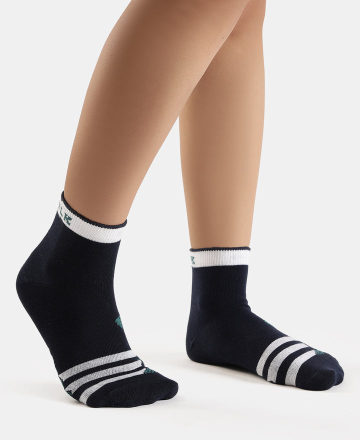 Marvel Avengers Compact Cotton Terry Ankle Length Socks with StayFresh Treatment - Light Grey Melange & Navy (Pack of 2)
