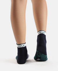 Marvel Avengers Compact Cotton Terry Ankle Length Socks with StayFresh Treatment - Light Grey Melange & Navy (Pack of 2)
