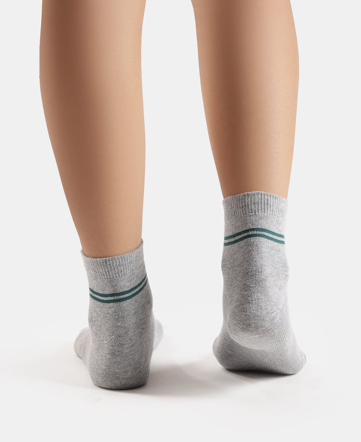 Marvel Avengers Compact Cotton Terry Ankle Length Socks with StayFresh Treatment - Light Grey Melange & Navy (Pack of 2)