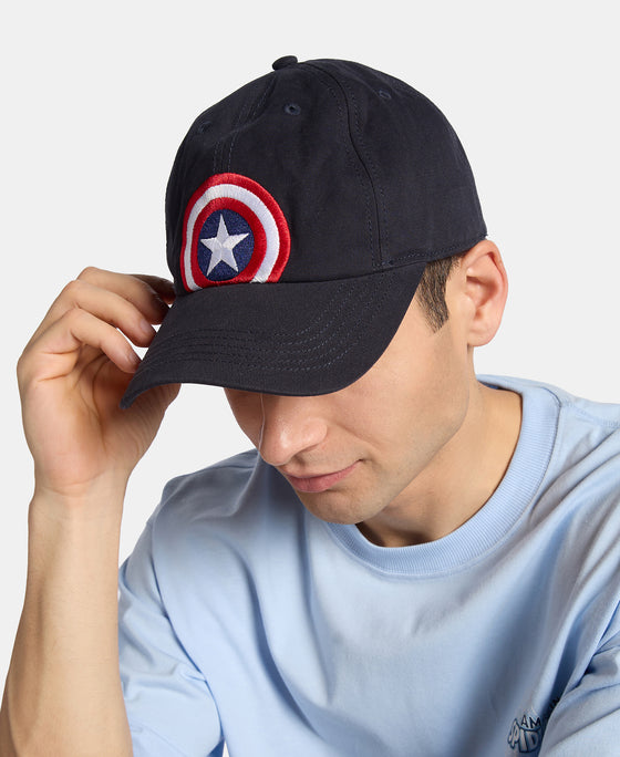 Marvel Super Combed Cotton Printed Cap with Adjustable Closure - Navy