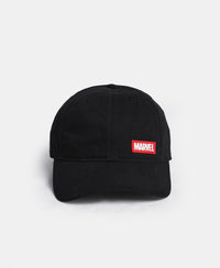 Marvel Super Combed Cotton Printed Cap with Adjustable Closure - Black